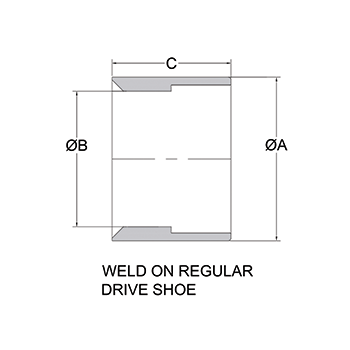 Weld On Regular Drive Shoe Diagram for Water Well Drilling - Apex Industries